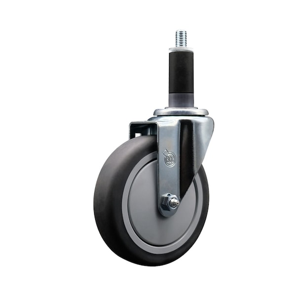 5'' Thermoplastic Rubber Wheel Swivel 1-1/8'' Expanding Stem Caster